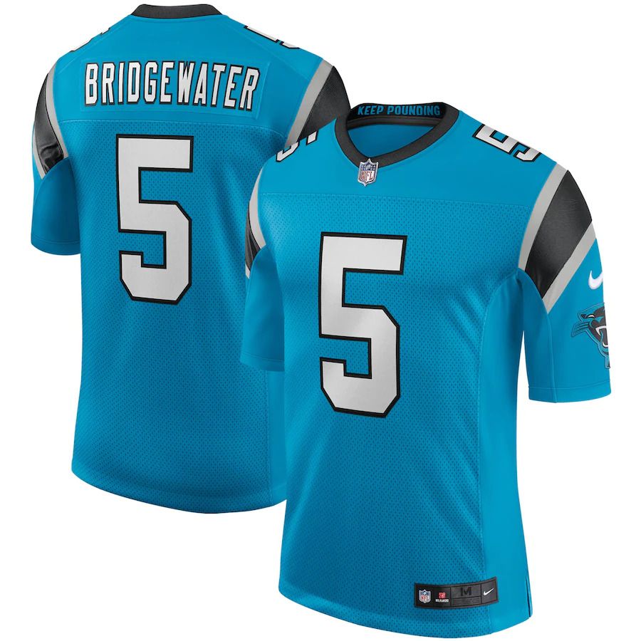 Men Carolina Panthers 5 Teddy Bridgewater Nike Blue Vapor Limited NFL Jersey